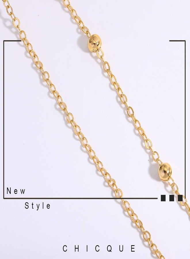 Chicque Boho Head Chain Jewelry Gold Headpiece Beaded Hair Jewelry Layered Hair Chain Festival for Women and Girls - Image 4